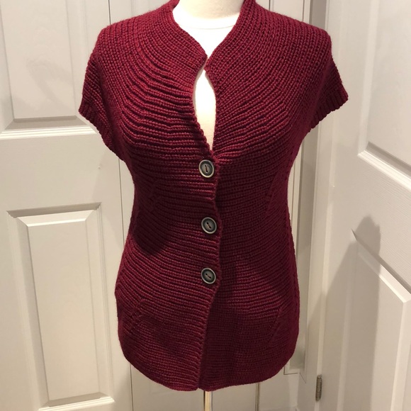 CAPRI Sweaters - CAPRI Burgundy Vest Size M/ L ( NWT)Made In Italy
